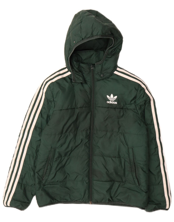 Adidas hættejakke til drenge 10-11 år grøn polyester