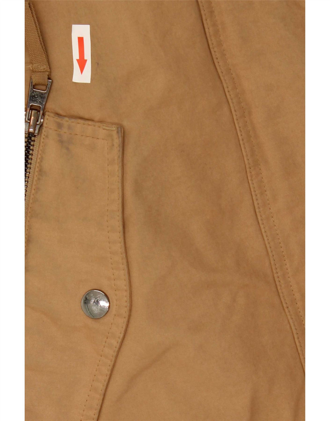 Zara Dame Hooded Parka Jacket UK 6 XS Beige Polyester