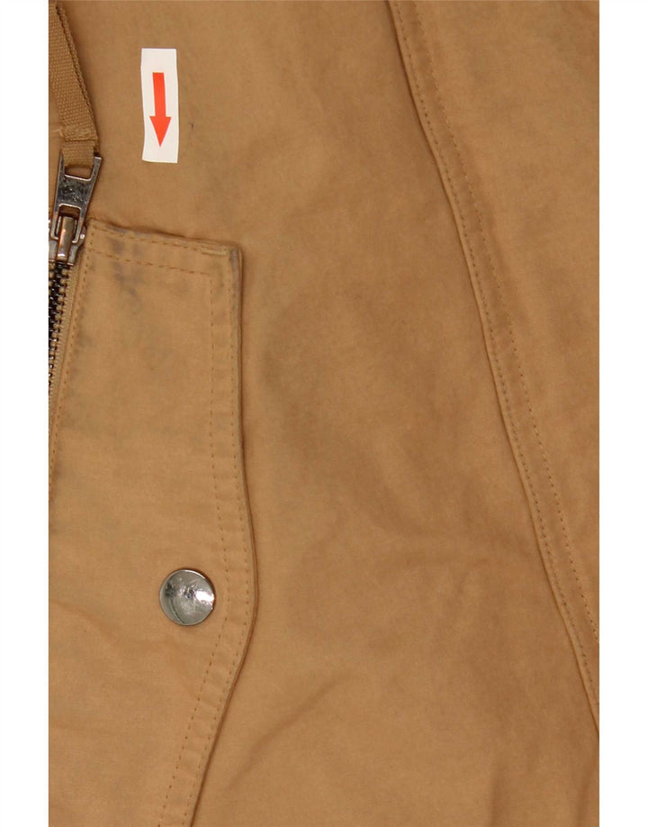 Zara Dame Hooded Parka Jacket UK 6 XS Beige Polyester