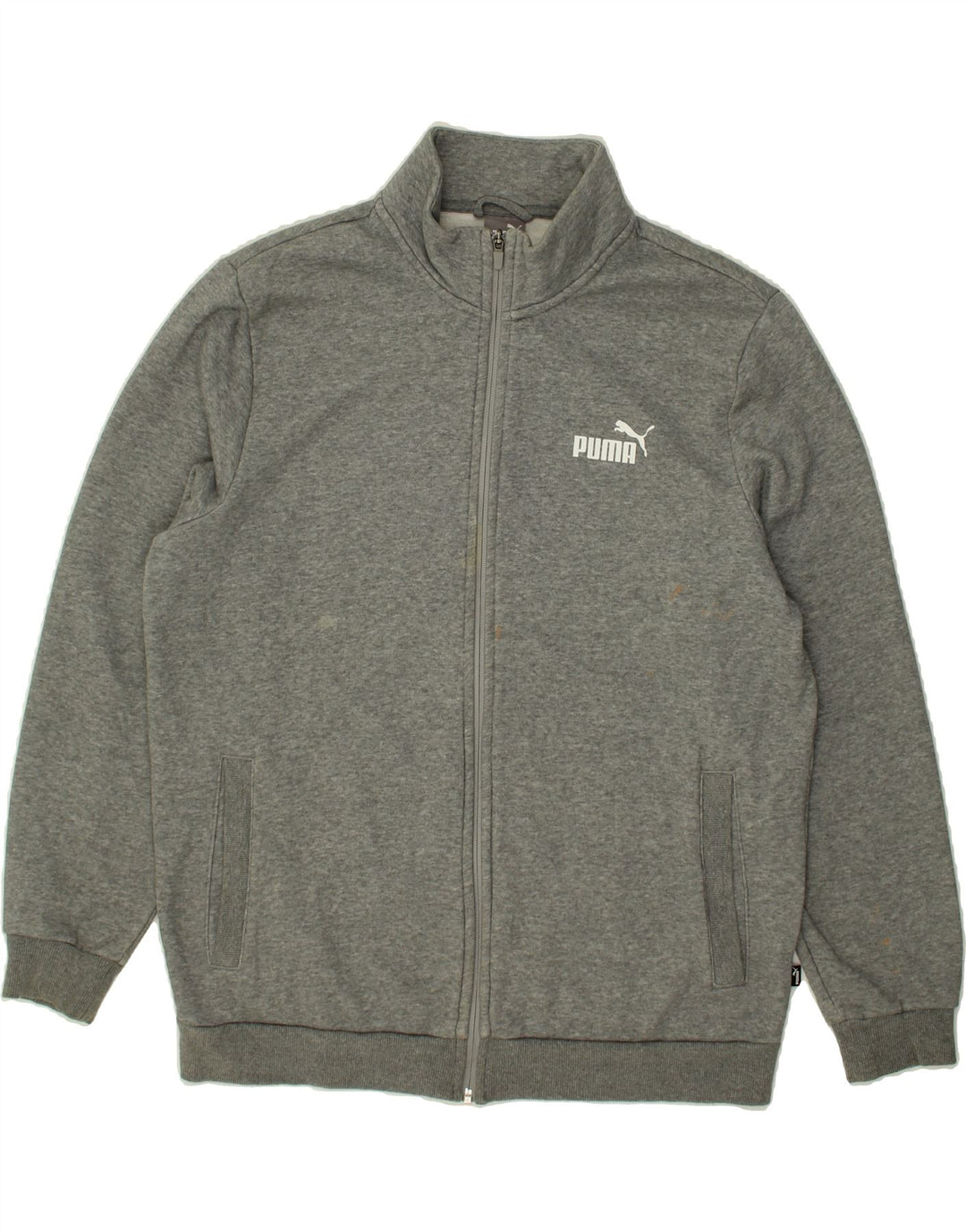 PUMA Mens Tracksuit Top Jacket Large Grey Cotton | Vintage Puma | Thrift | Second-Hand Puma | Used Clothing | Messina Hembry 