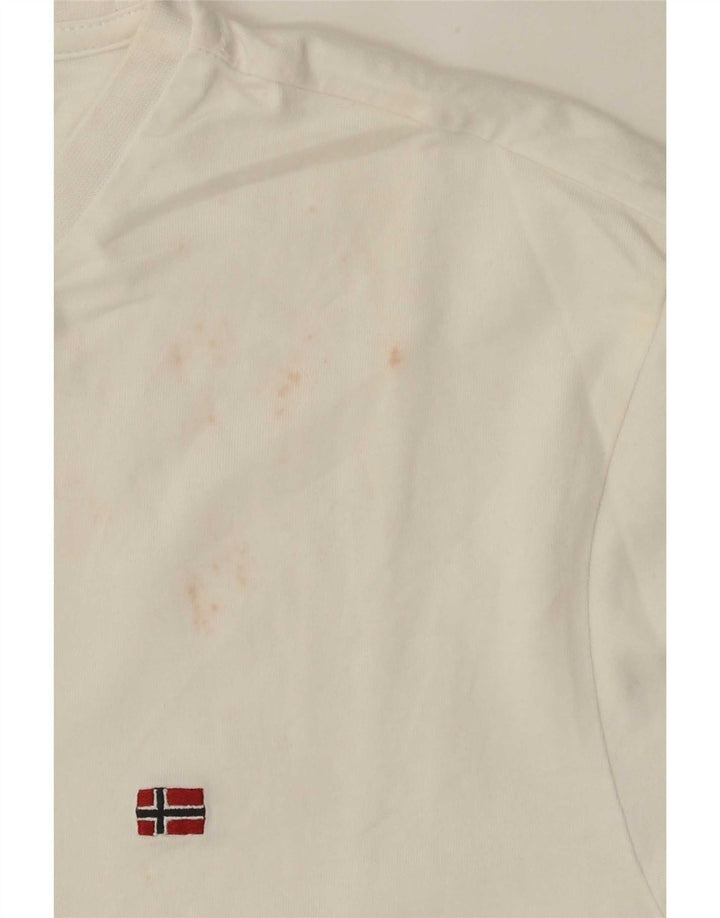 Napapijri Herre Geographic T-Shirt Top Medium Hvid Bomuld