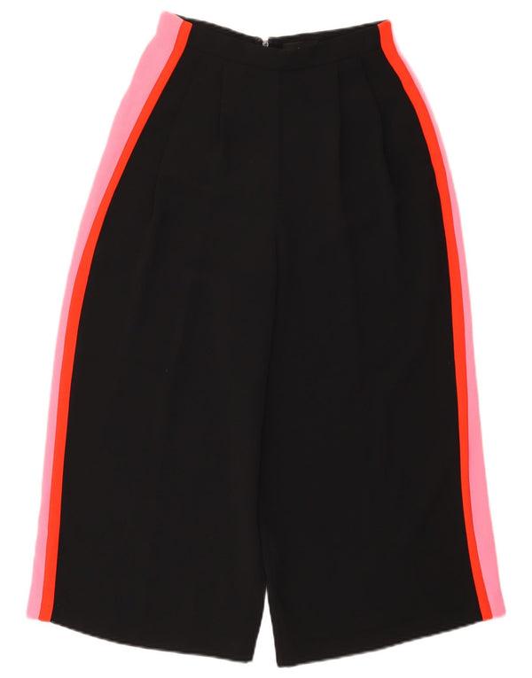 Topshop Womens Petite Capri Trousers UK 6 Small W26 L21 Black Colourblock