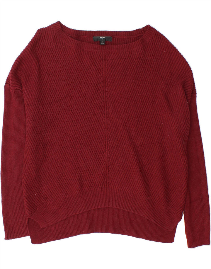 MOSSIMO Womens Oversized Boat Neck Jumper Sweater UK 16 Large Maroon Vintage Mossimo and Second-Hand Mossimo from Messina Hembry 