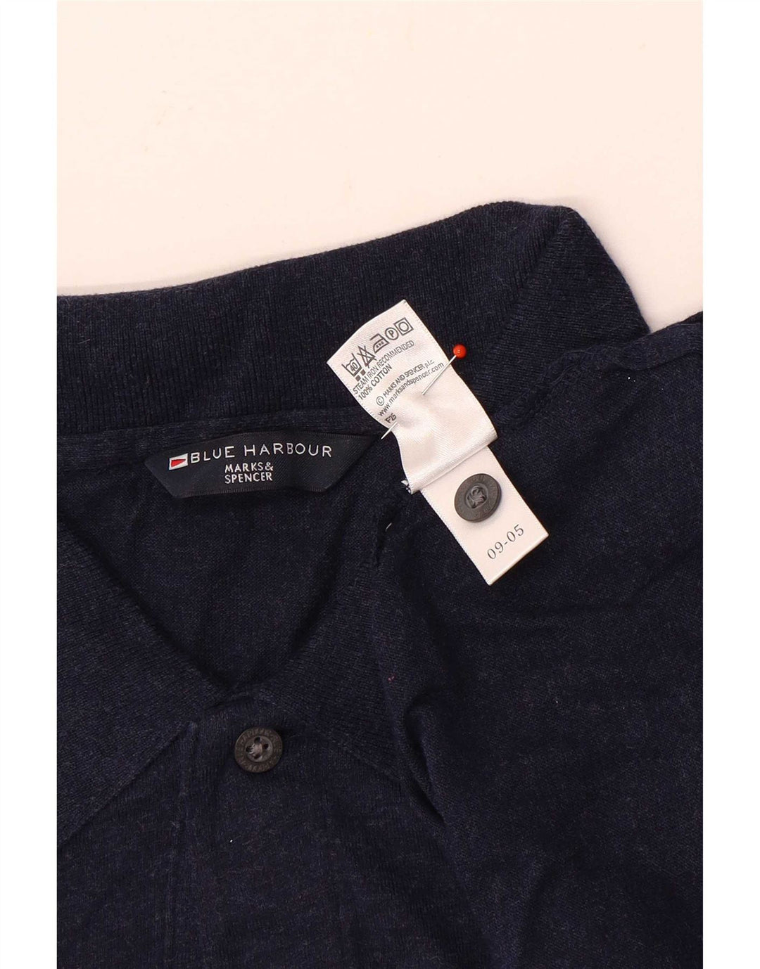Marks & Spencer Herre Blue Harbor langærmet poloshirt XL marineblå