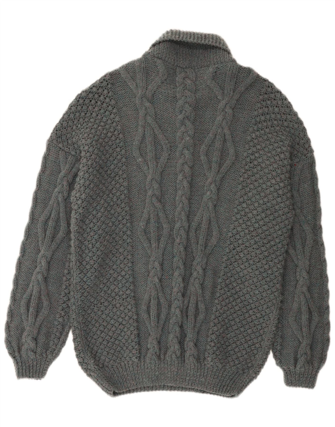 Vintage herre polo hals sweater stor grå