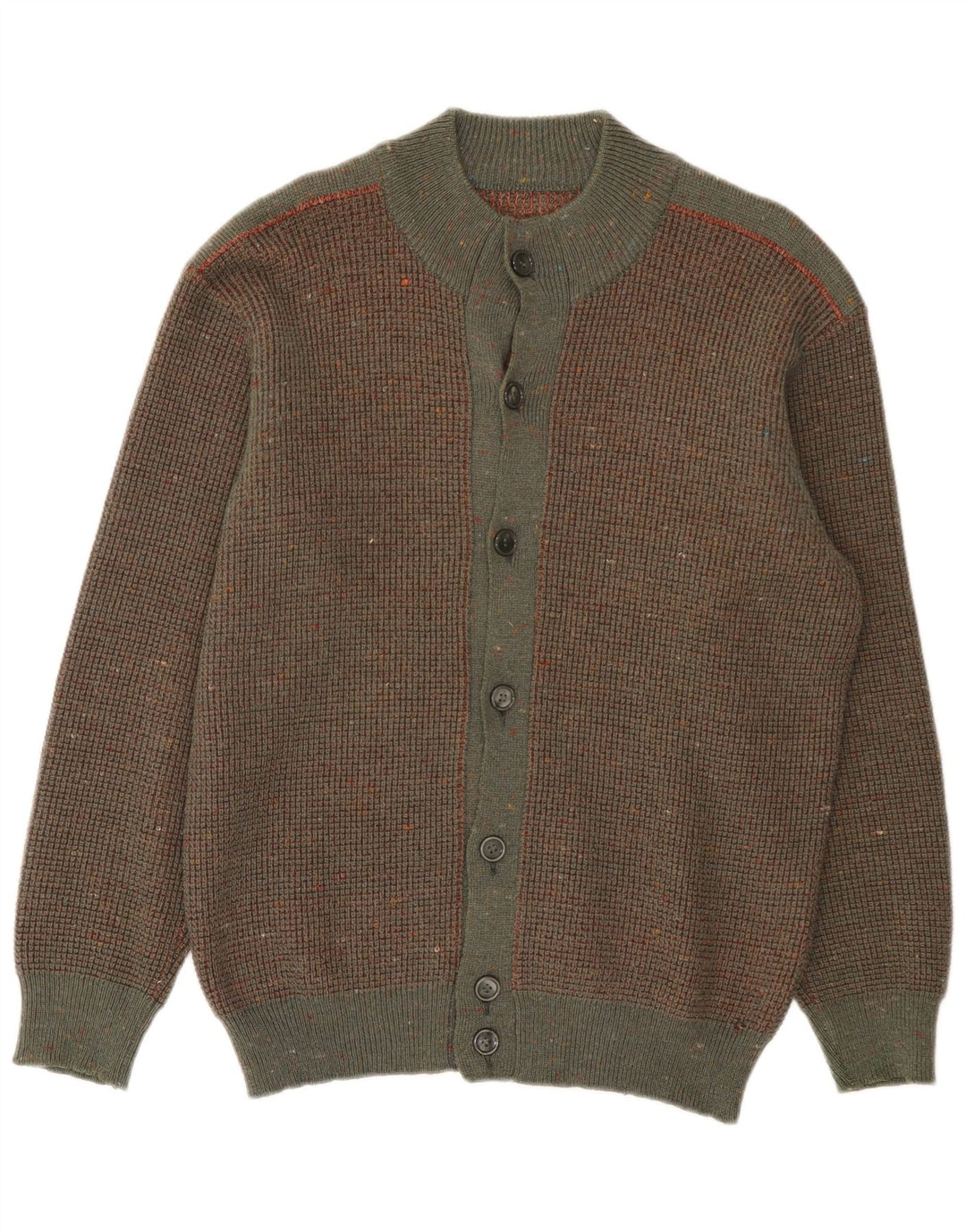 Vintage herre cardigan sweater Medium brun flækket uld