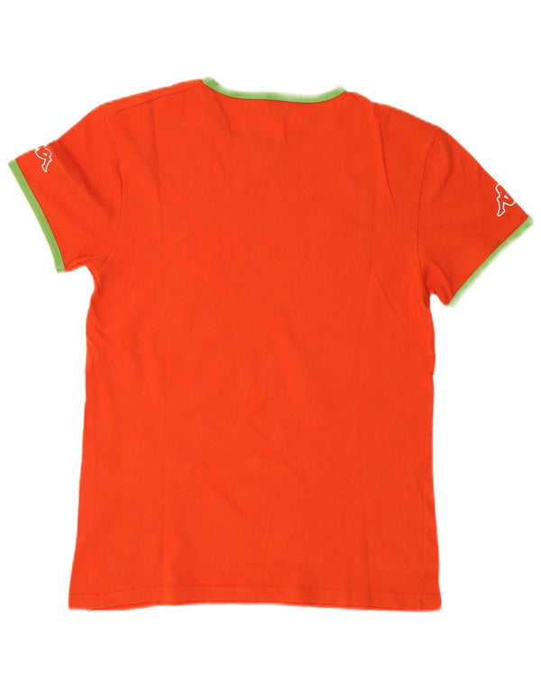 Kappa Dame Grafisk T-Shirt Top UK 12 Medium Orange Bomuld