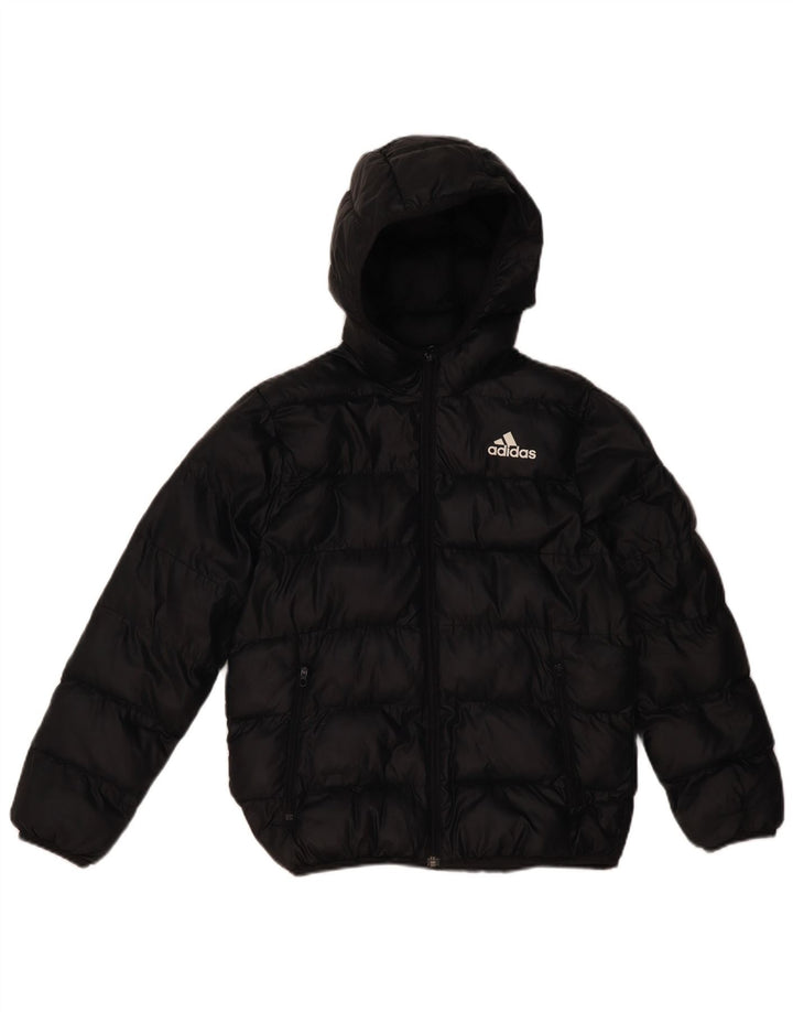 Adidas drenge hættejakke polstret 11-12 år sort polyester