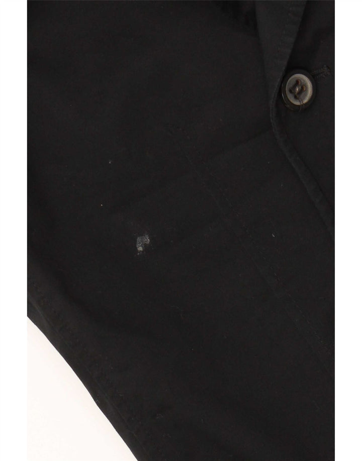 Zara Herre Dobbeltradet Blazerjakke EU 50 Medium Sort Bomuld