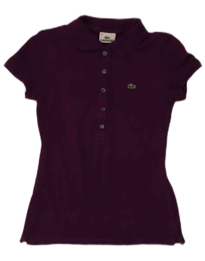 Lacoste Dame Polo Shirt Størrelse 36 Lille Lilla Bomuld