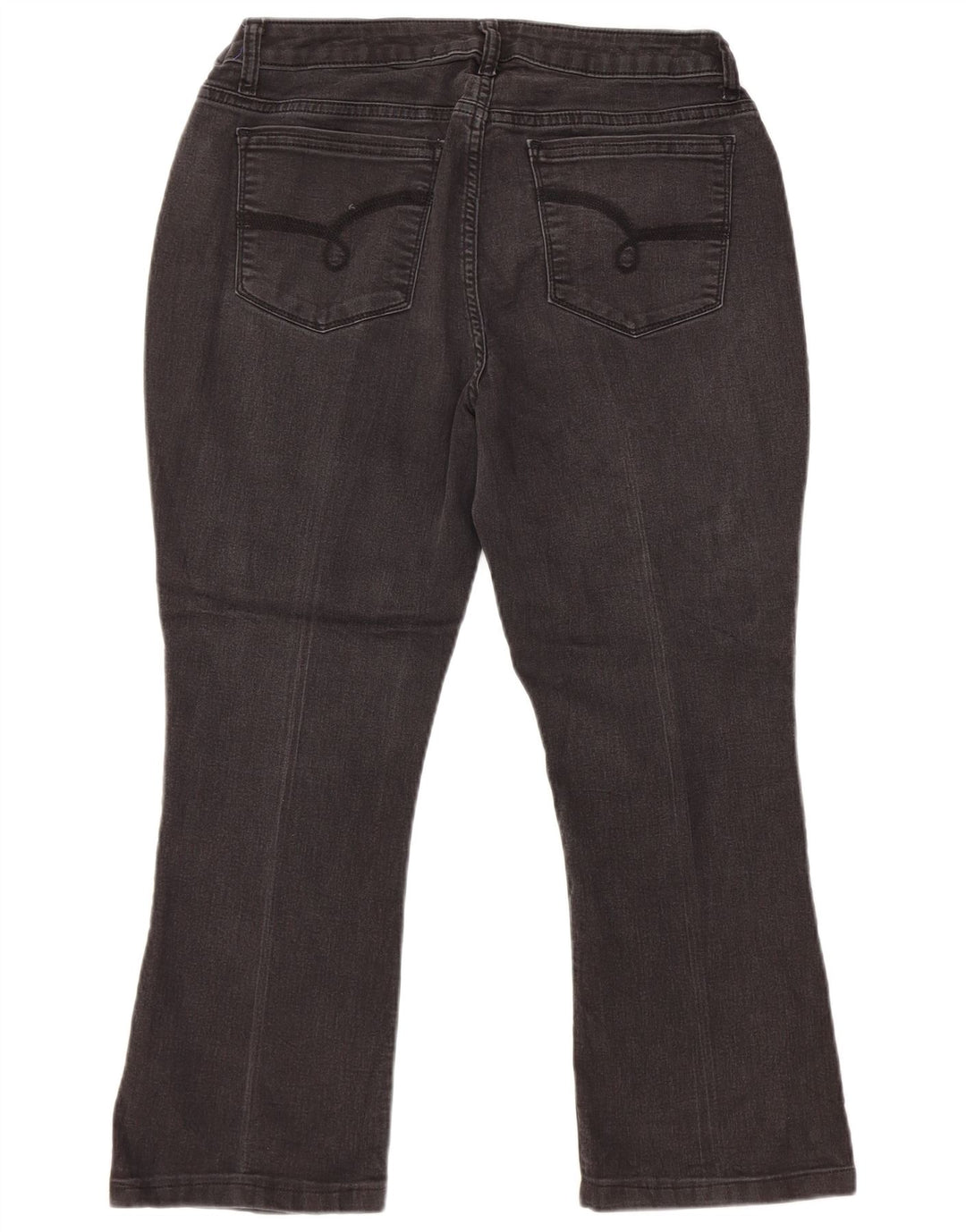 LEE Womens Riders Mid Rise Bootcut Cropped Jeans US 14 XL W32 L24 Black