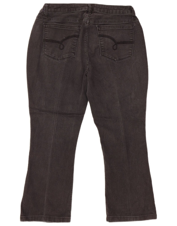 LEE Womens Riders Mid Rise Bootcut Cropped Jeans US 14 XL W32 L24 Black