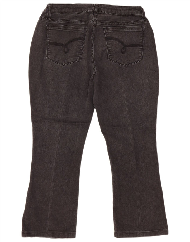 LEE Womens Riders Mid Rise Bootcut Cropped Jeans US 14 XL W32 L24 Black