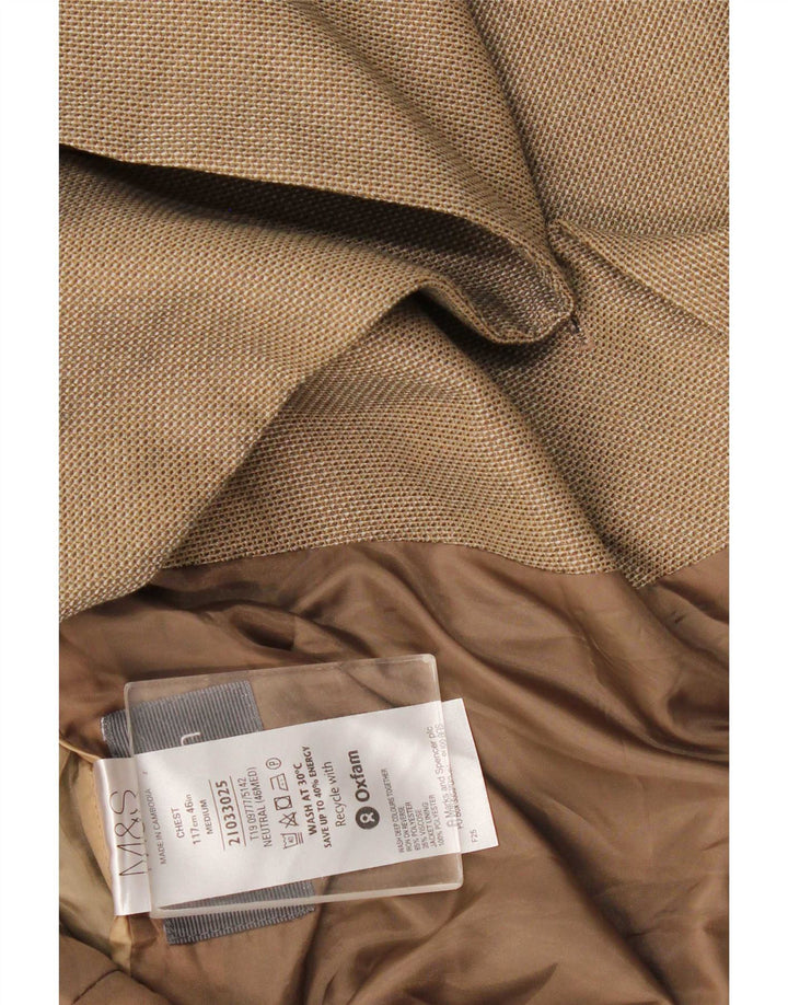 Marks & Spencer Herre 2-knaps blazerjakke UK 46 XL Beige Polyester
