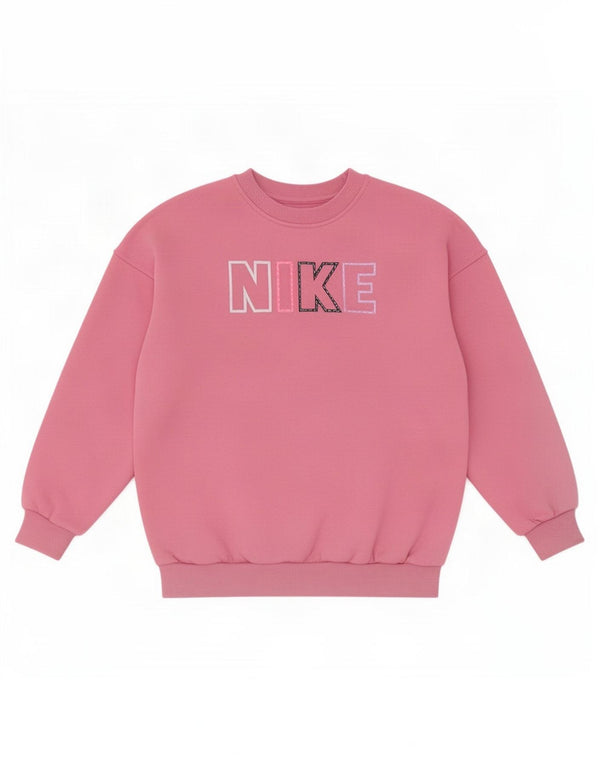 Nike Girls Graphic Loose Fit Sweatshirt Jumper 8-9 år Lille Pink Bomuld