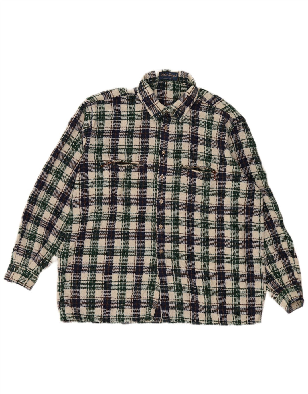 Vintage flannelskjorte til mænd XL flerfarvet ternet