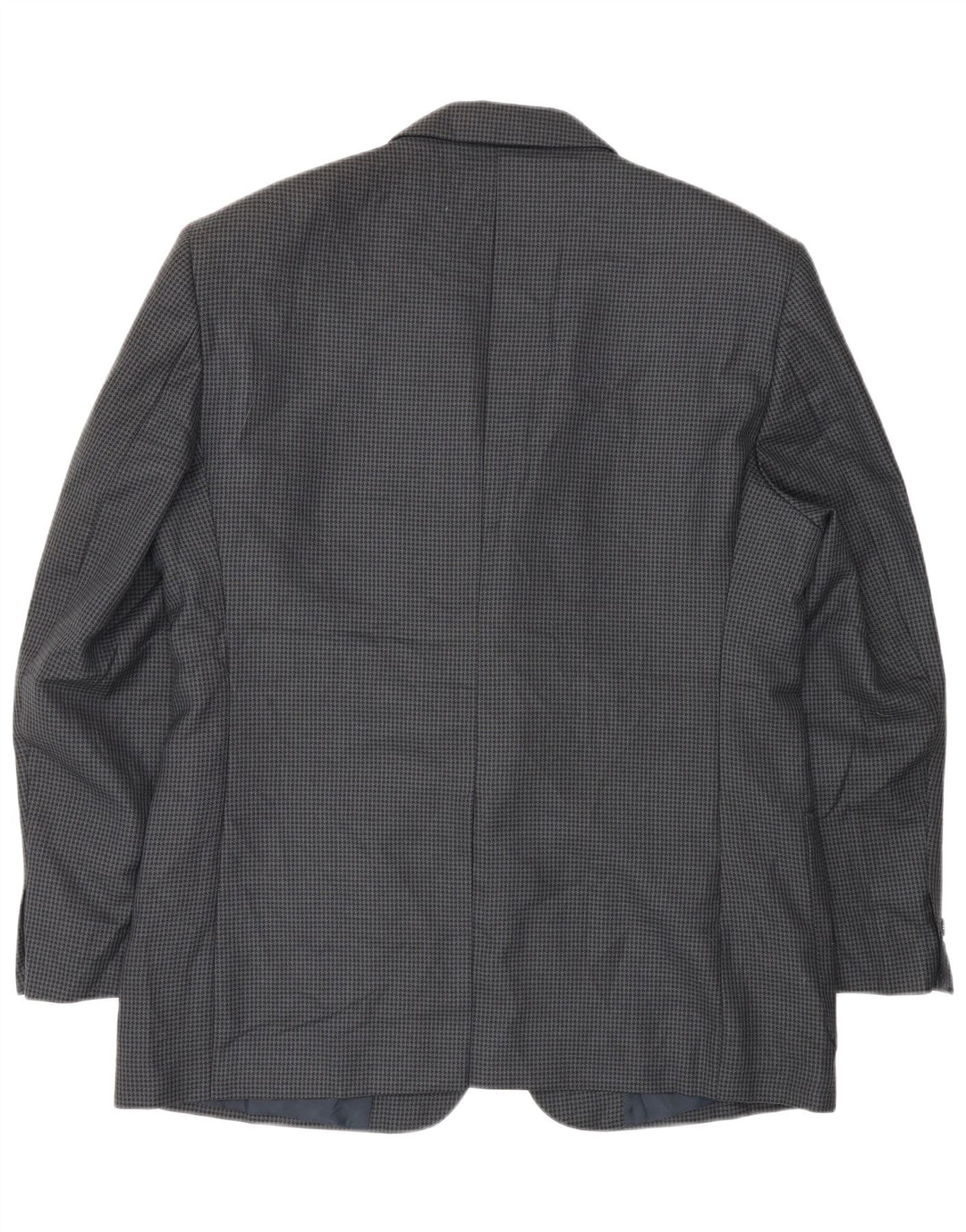 Farah Herre 2-knaps blazerjakke UK 40 Large Navy Blue Houndstooth Uld