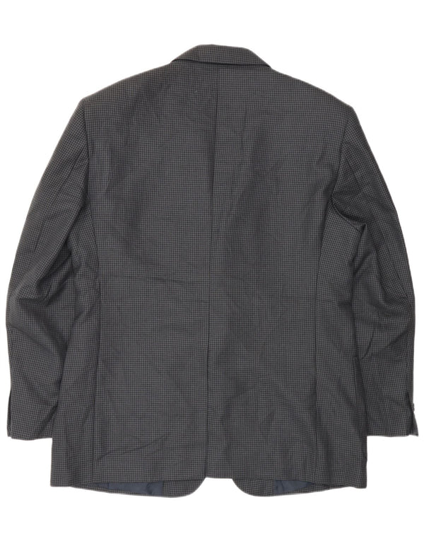 Farah Herre 2-knaps blazerjakke UK 40 Large Navy Blue Houndstooth Uld
