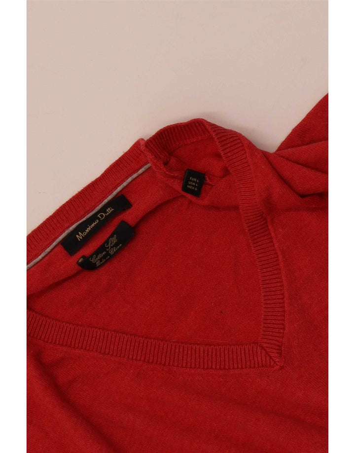 Massimo Dutti Herre V-hals sweater Stor Rød Bomuld