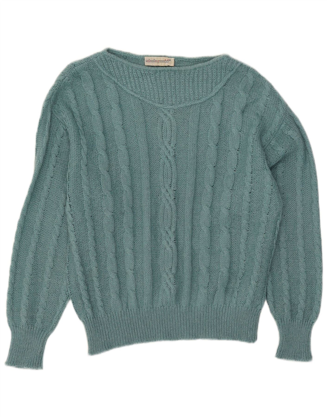 Roberta Puccini Dame Boat Neck Jumper Sweater IT 46 Stor Blå Akryl