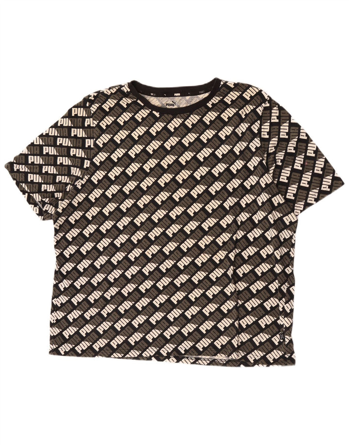 Puma Herre Grafisk T-Shirt Top 2XL Sort Bomuld