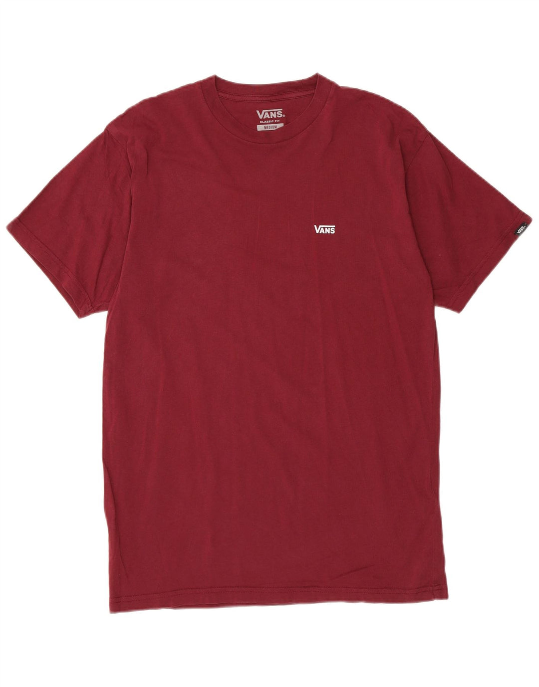 VANS Herre Classic Fit Grafisk T-Shirt Top Medium Burgundy Bomuld