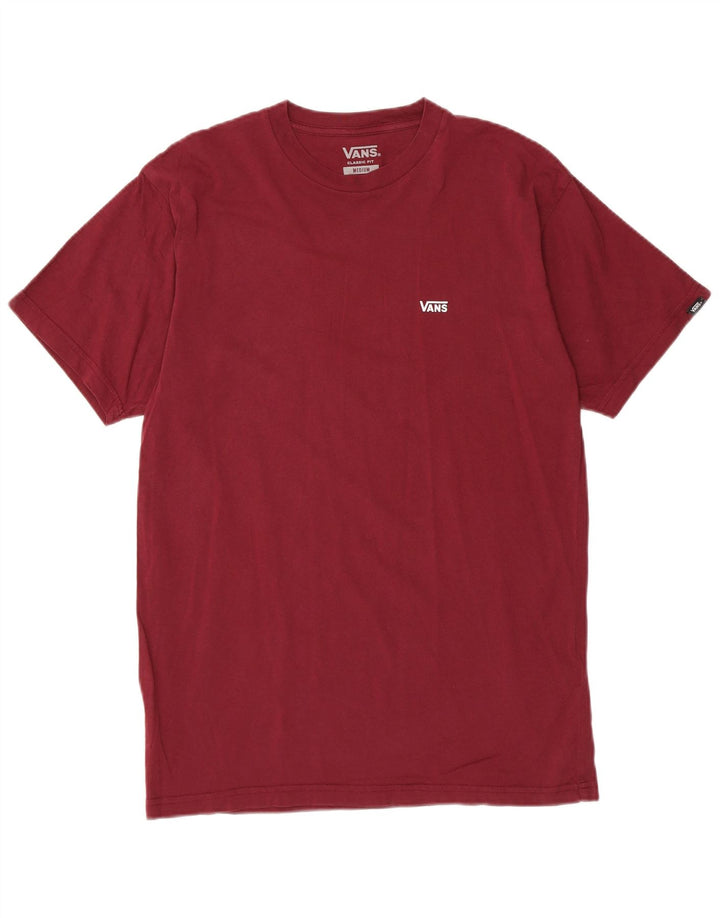 VANS Herre Classic Fit Grafisk T-Shirt Top Medium Burgundy Bomuld