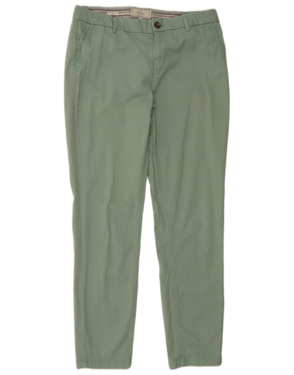 Fat Face Womens Straight Chino Trousers UK 12 Medium W30 L30 Green Cotton