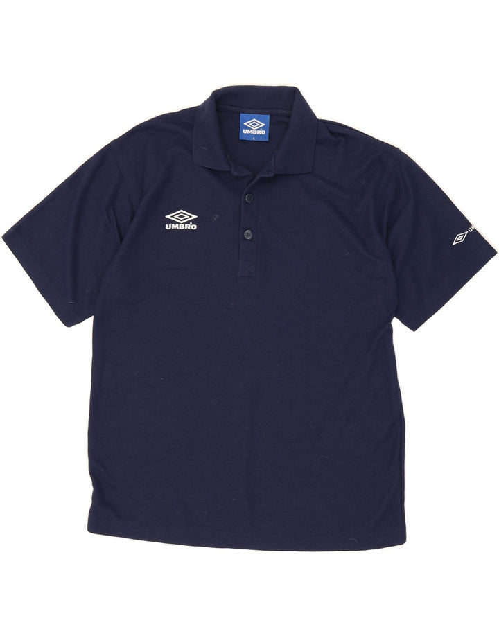 UMBRO Mens Polo Shirt Small Navy Blue Polyester Vintage Umbro and Second-Hand Umbro from Messina Hembry 