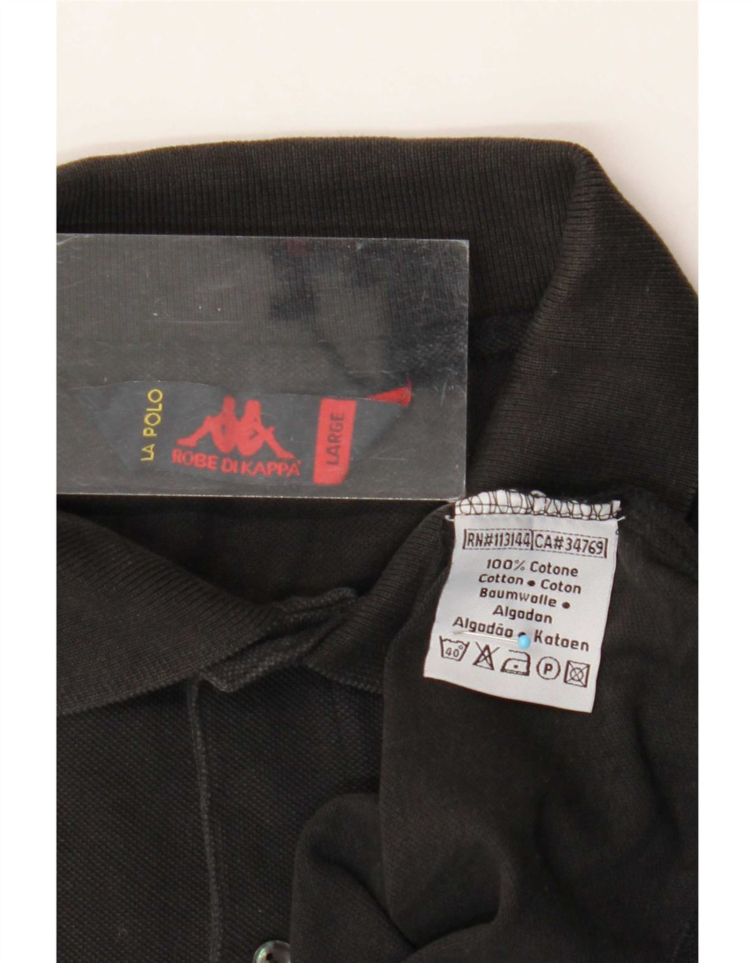 Kappa herre poloshirt stor sort bomuld