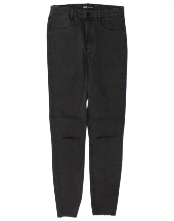 Zara Dame Distressed Skinny Jeans EU 40 Medium W30 L28 Grå
