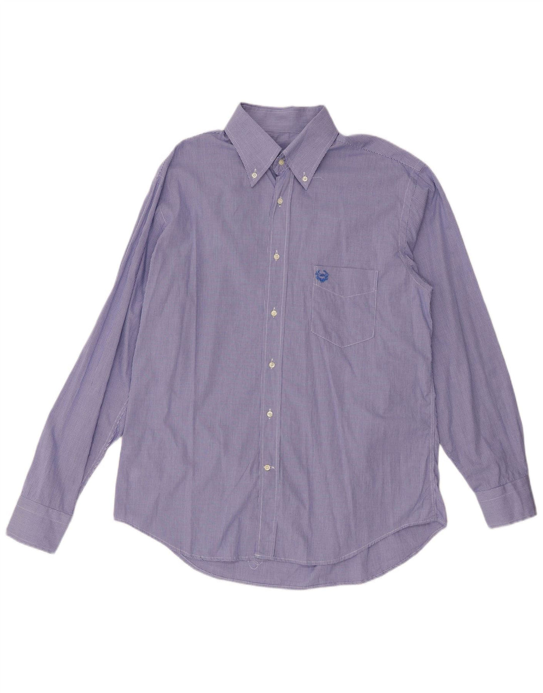 GIAN MARCO VENTURI Mens Shirt Size 44 17 1/2 XL Blue Gingham Cotton