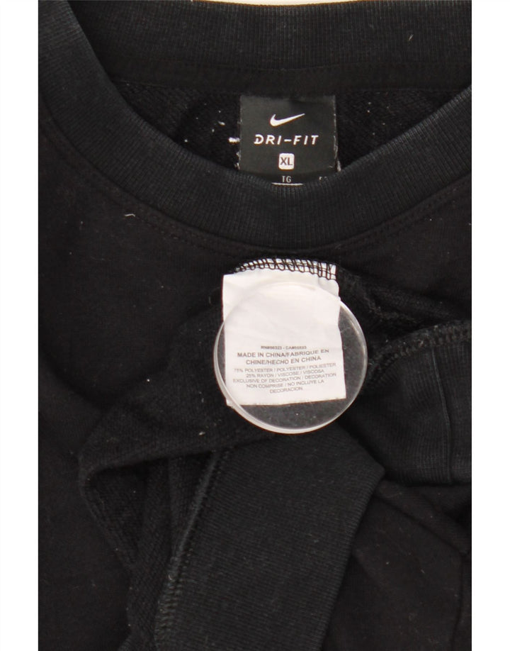 Nike Womens Crop Oversized Sweatshirt Jumper UK 18 XL Sort Polyester