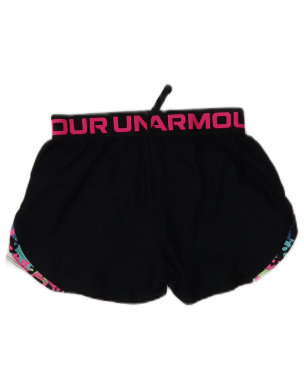 UNDER ARMOUR Piger Heat Gear Grafiske sportsshorts 9-10 år Medium Sort