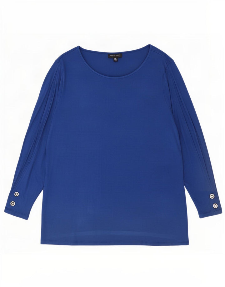 Marks & Spencer Dame Autograph Oversized Tunika Top UK 20 2XL Blå Viscose