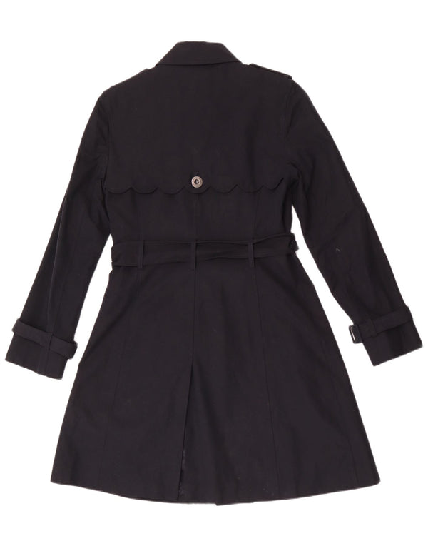 Hobbs Dame Trench Coat UK 8 Small Navy Blue Polyester