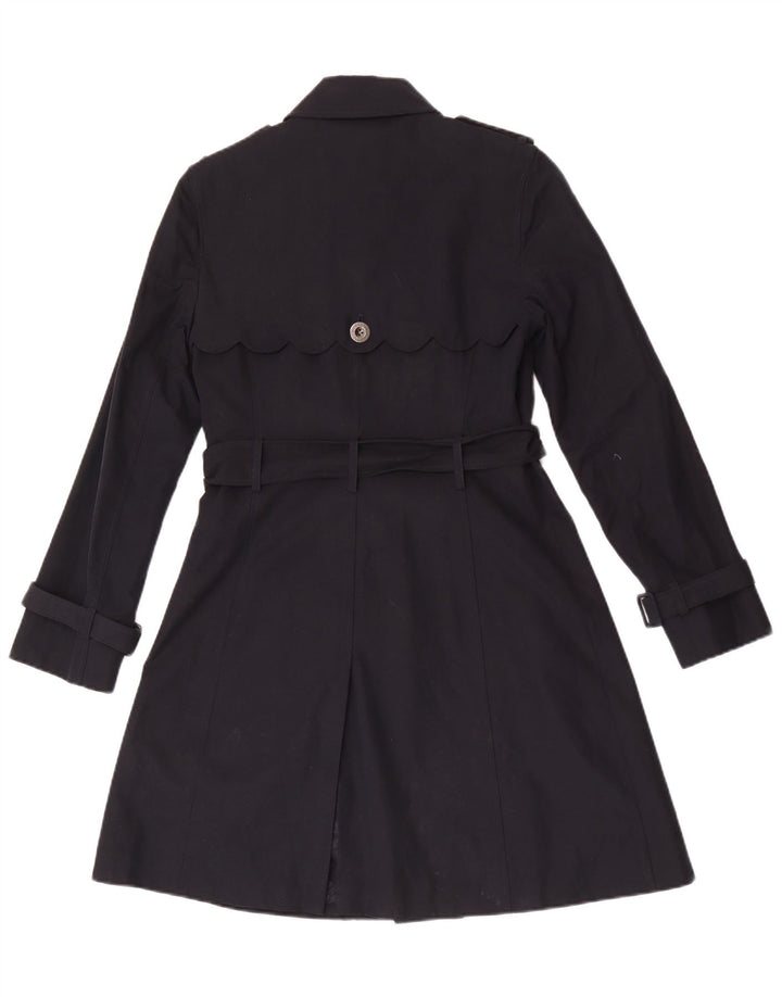 Hobbs Dame Trench Coat UK 8 Small Navy Blue Polyester