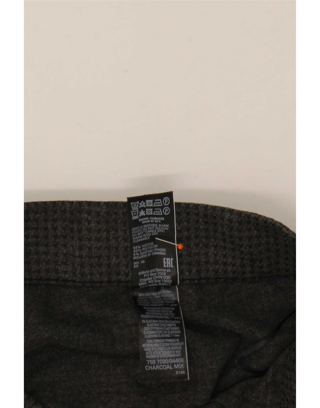 Marks & Spencer Slanke bukser til kvinder UK 16 Large W32 L27 Grå Houndstooth