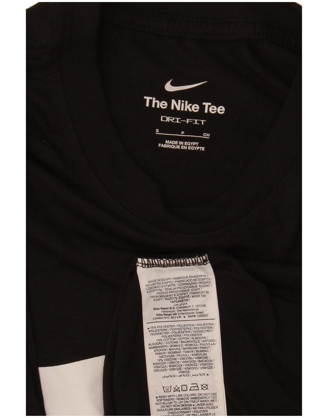 NIKE Herre Dri Fit grafisk T-shirt Top Lille sort polyester