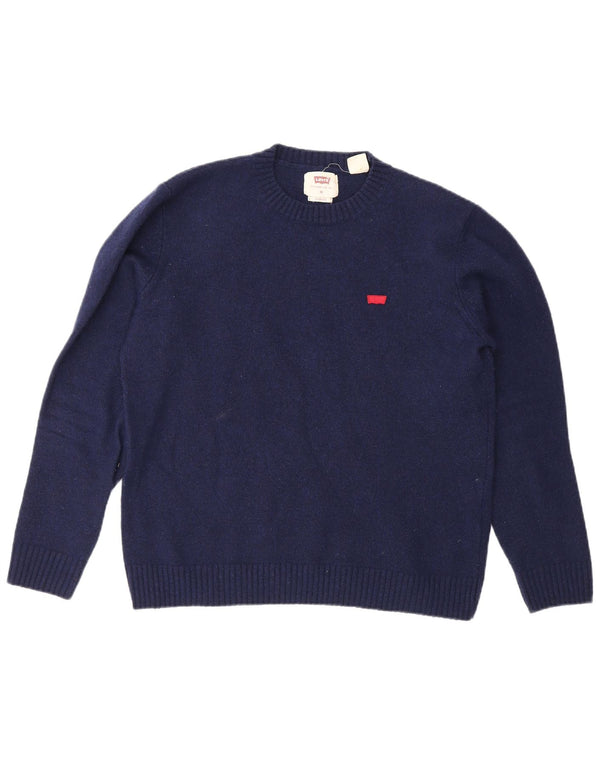 Levi's Dame Standard Fit Jumper Sweater UK 14 Medium Navy Blue