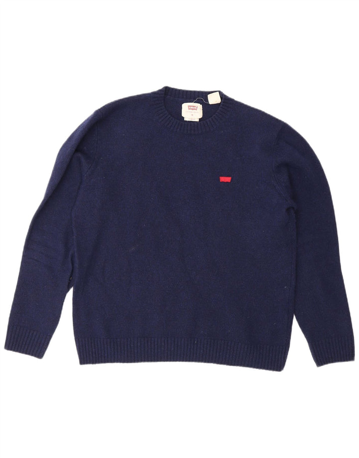 Levi's Dame Standard Fit Jumper Sweater UK 14 Medium Navy Blue