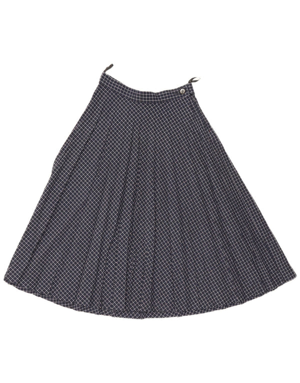 Vintage dame A-line nederdel W25 XS marineblå ternet