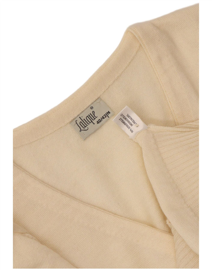 Vintage dame cardigan sweater EU 40/42 Medium Off White Uld