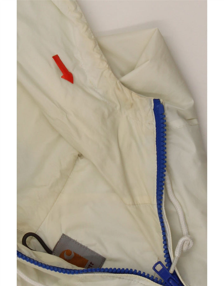 Carhartt Regnjakke med hætte til kvinder UK 14 Medium Blue Colourblock Nylon