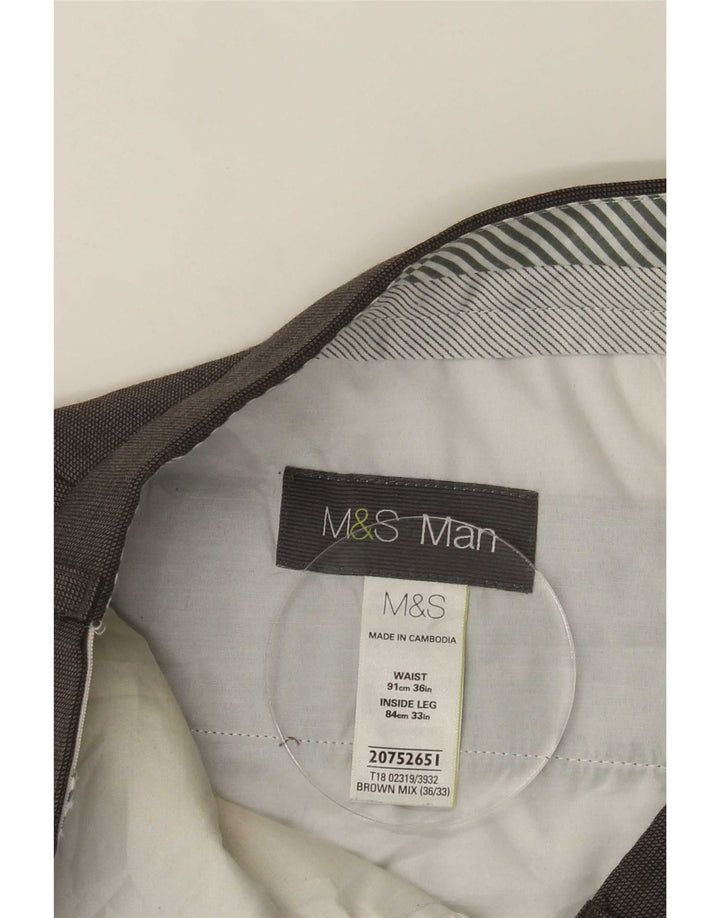 Marks & Spencer Lige jakkesæt til herrebukser W36 L33 Brun uld