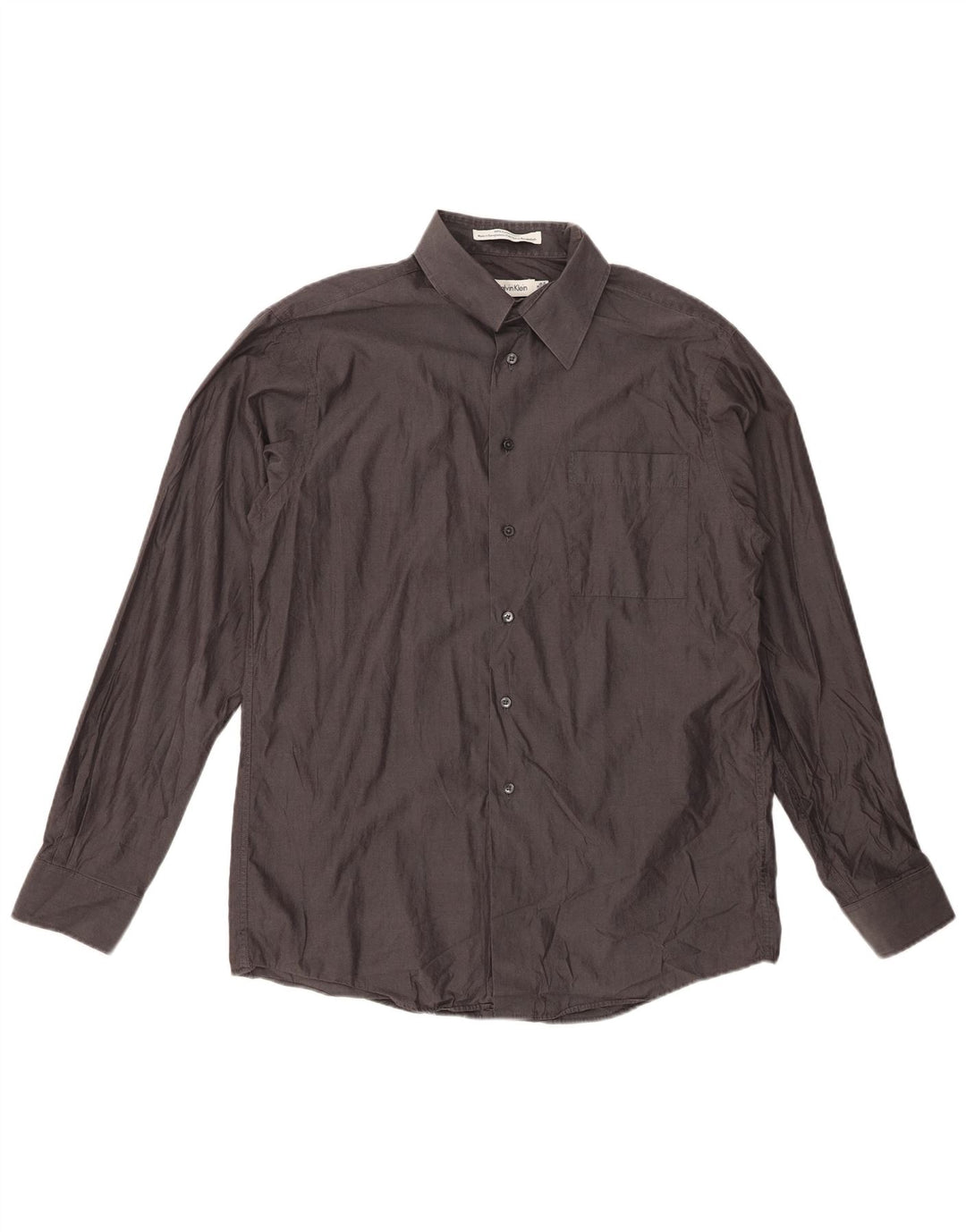 CALVIN KLEIN Herre Slim Fit skjorte str. 16 Large Grå Bomuld