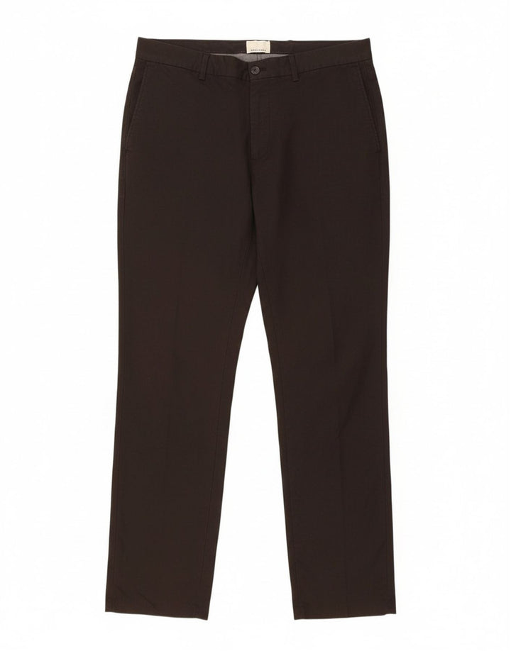 JACK & JONES Mens Slim Chino Trousers W32 L30 Black Polyester