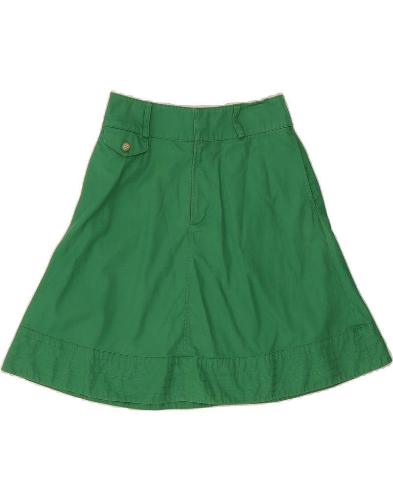RALPH LAUREN Womens A-Line Skirt US 2 XS W26 Green Cotton Vintage Ralph Lauren and Second-Hand Ralph Lauren from Messina Hembry 