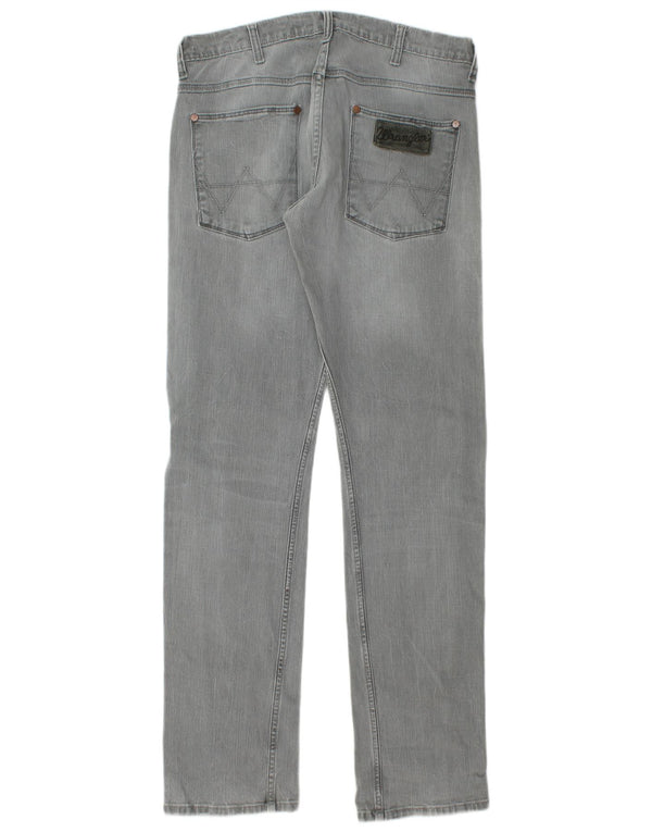 Wrangler Herre Crank Straight Jeans W34 L36 Grå Bomuld