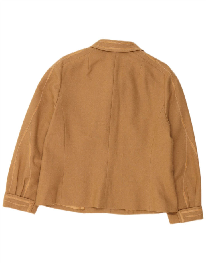 COJANA Dame 4-knaps blazerjakke UK 16 Stor beige uld
